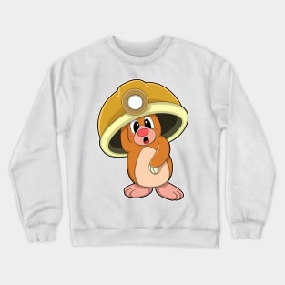 Mole as Miner with Helmet Crewneck Sweatshirt